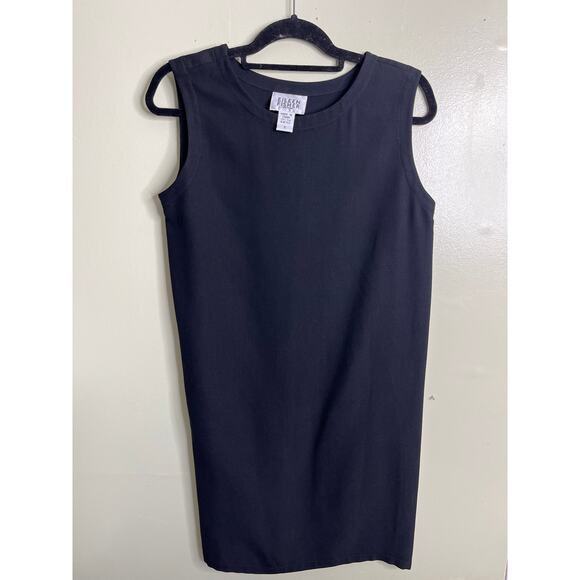 Eileen Fisher Silk Shift Mini Dress in Black, size small - Picture 1 of 9